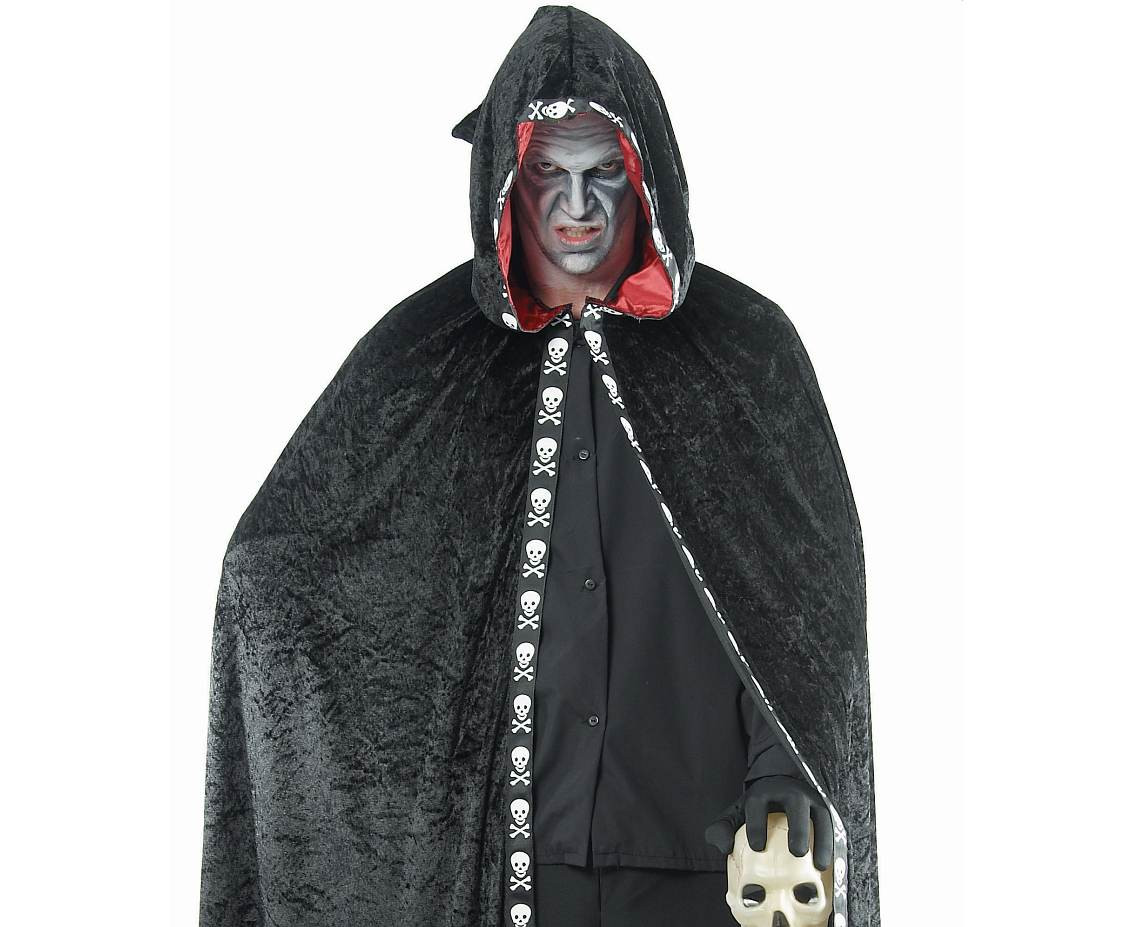 Hooded cape for adult, black, size 52 EOL